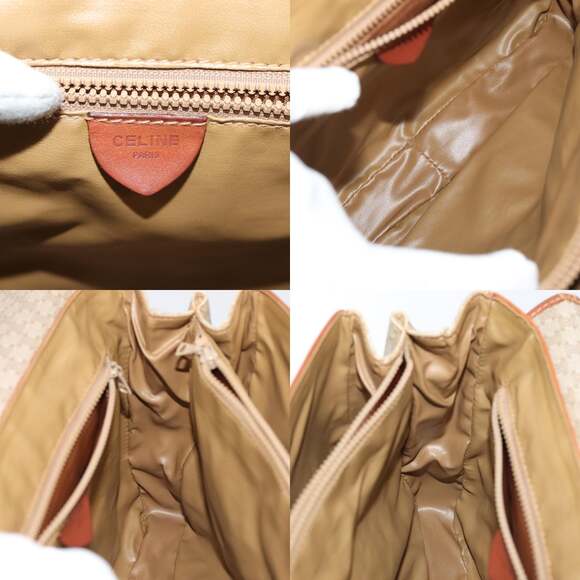 CELINE Macadam Canvas Hand Bag Beige Gold - Picture 12 of 13